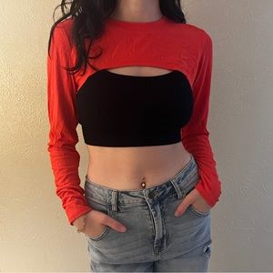 neon orange workout shrug